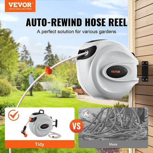 🌱 Auto-Retract Garden Hose Reel