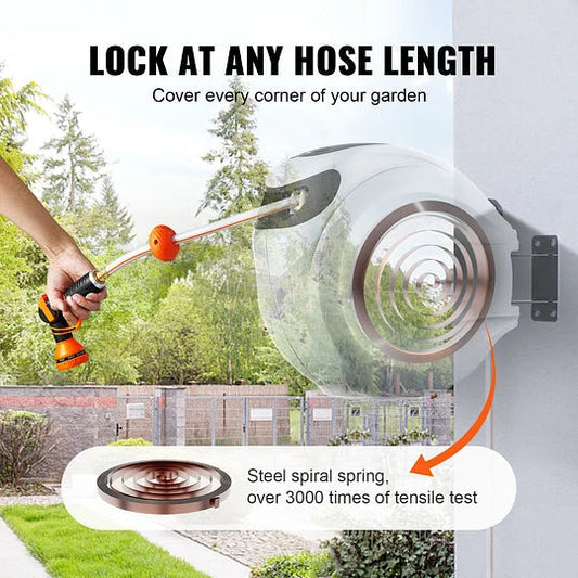 🌱 Auto-Retract Garden Hose Reel
